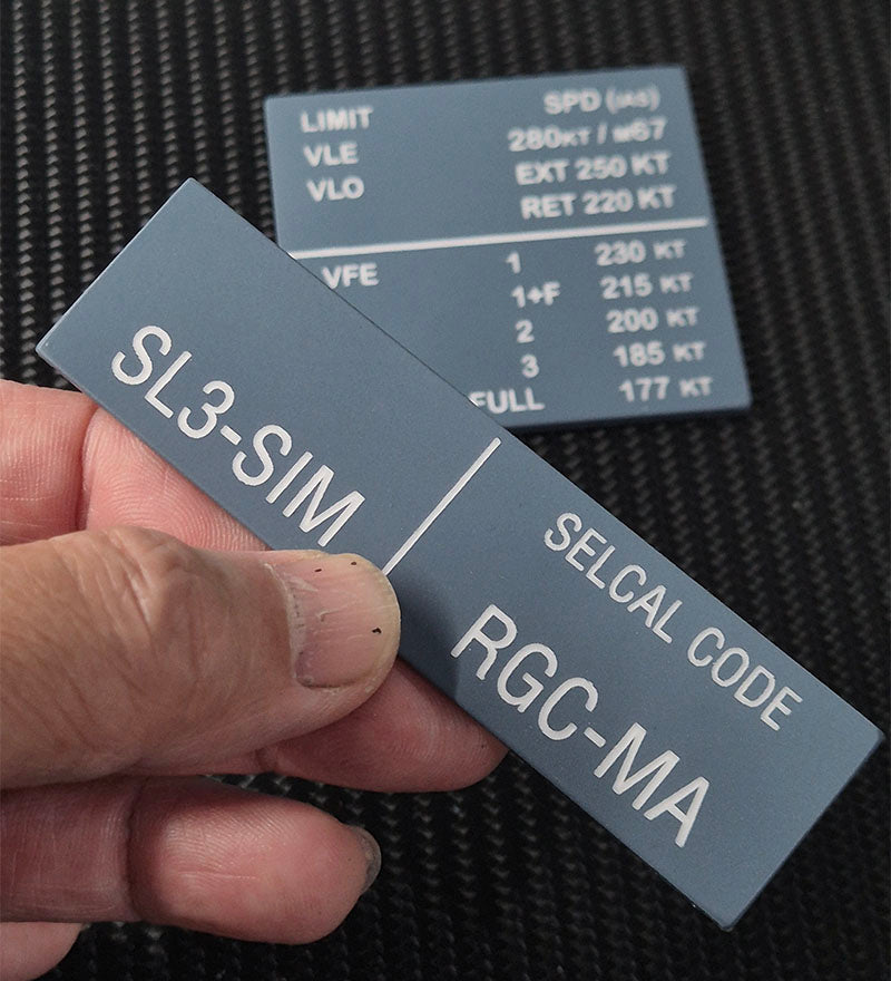 A320 cockpit SELCAL and Speed Plates – SL3 Simulations